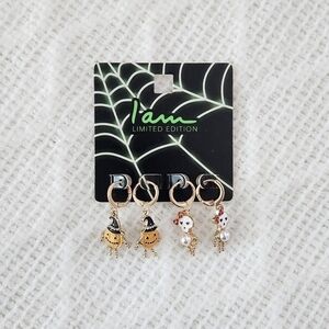 Halloween earrings. Pumpkins & Skeletons. New.